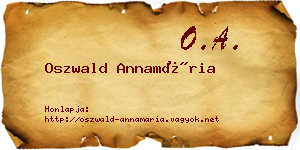 Oszwald Annamária névjegykártya
